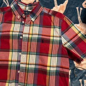 Polo Short sleeve red button down shirt